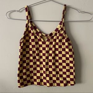 ARQ small crop tank pierrot checkered 💛❤️